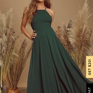 Lulu’s Full length Dark Green Dress Size Small